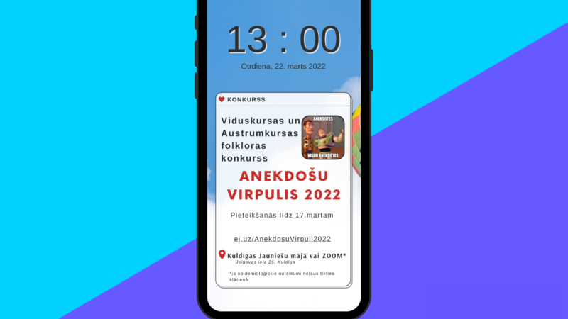 Aicinām pieteikties Viduskursas un Austrumkursas ikgadējam folkloras video konkursam “Anekdošu virpulis 2022”
