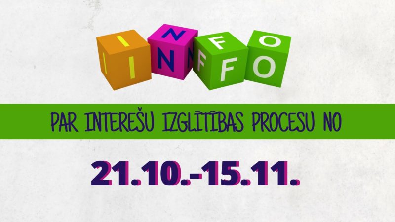 Interešu izglītības procesa organizēšana no 21.oktobra līdz 15.novembrim