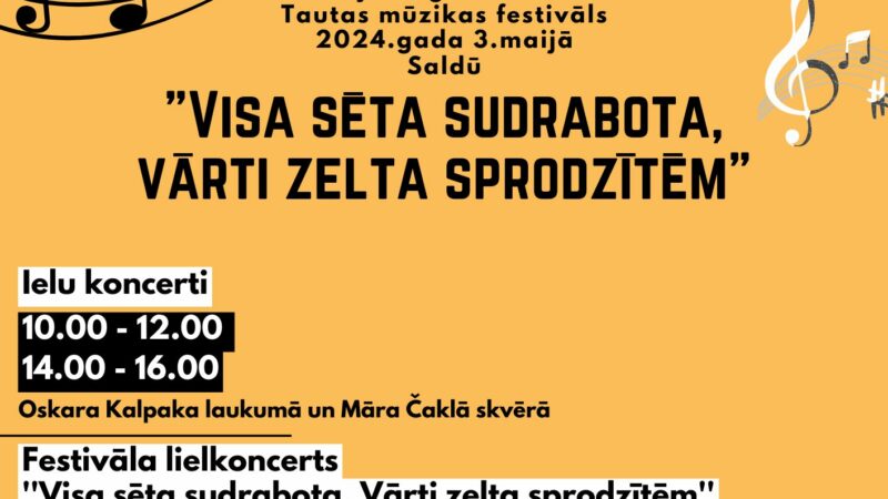 III Latvijas izglītības iestāžu Tautas mūzikas festivāls  „Visa sēta sudrabota, vārti zelta sprodzītēm”