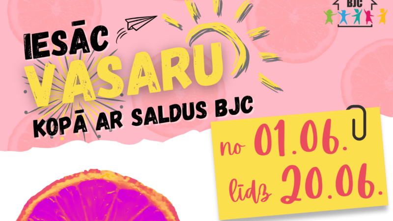 Nodarbības “Iesāc vasaru kopā ar Saldus BJC” no 01.06.-20.06.