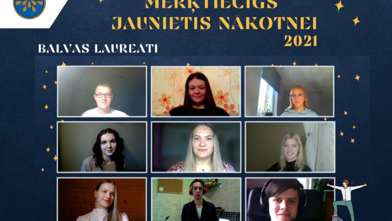 Apbalvoti “Mērķtiecīgs jaunietis nākotnei 2021” laureāti