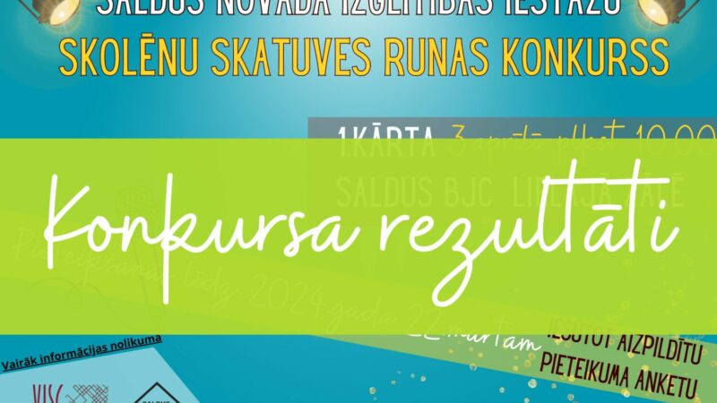 Skolēnu skatuves runas priekšnesumu konkursa 1.kārtas rezultāti