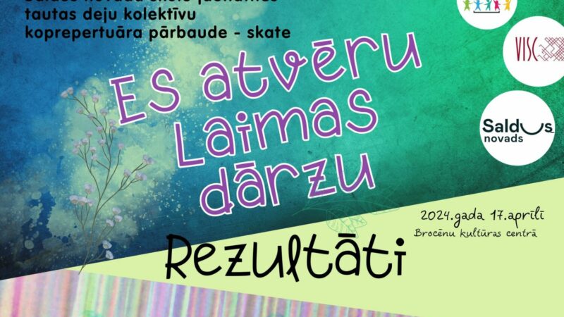 Brocēnu Kultūras centrā norisinājās Saldus novada skolu jaunatnes tautas deju kolektīvu koprepertuāra pārbaude – skate, gatavojoties XIII Latvijas skolu jaunatnes Dziesmu un deju svētku deju lielkoncertam “Es atvēru Laimas dārzu”